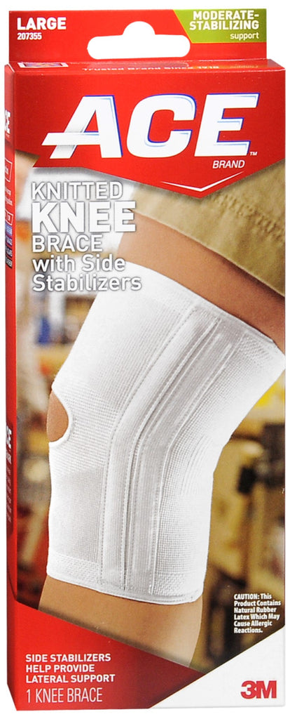 ACE Knitted Knee Brace with Side Stabilizers Large