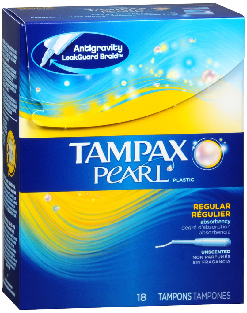 Tampax Pearl Tampons with Plastic Applicators Regular Absorbency Unscented