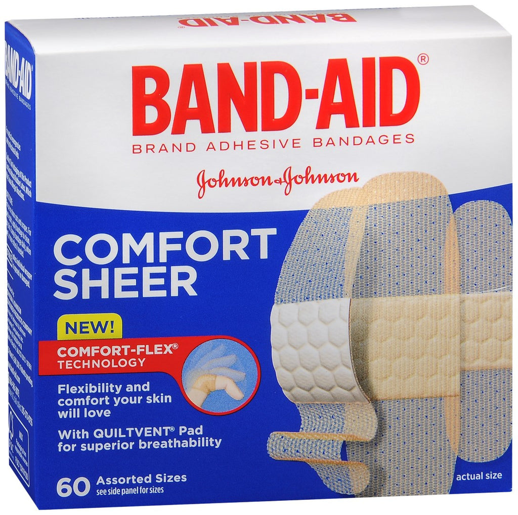 BAND-AID Comfort Sheer Adhesive Bandages Assorted Sizes