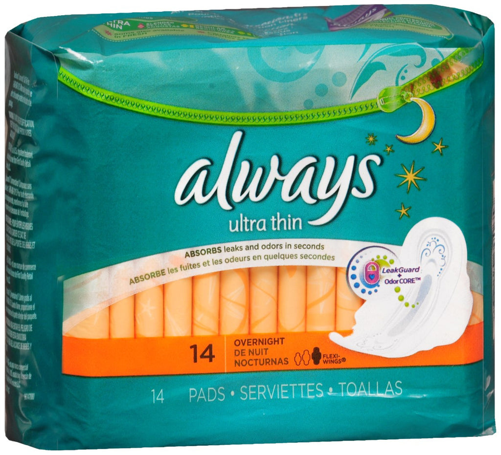 Always Ultra Thin Flexi-Wing Pads Overnight