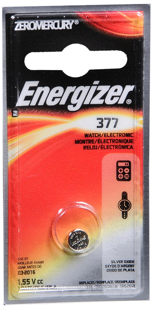 Energizer Zero Mercury Watch/Electronic Silver Oxide Battery 377