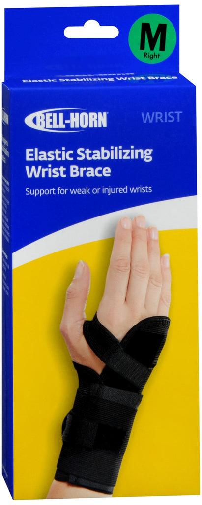 Bell-Horn Elastic Stabilizing Wrist Brace Black Medium Right 191M