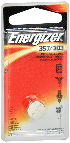 Energizer Zero Mercury Watch/Electronic Silver Oxide Battery 357/303