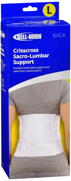 Bell-Horn Crisscross Sacro-Lumbar Back Support White Large BH89187