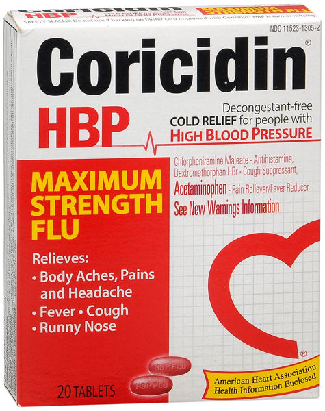 Coricidin HBP Maximum Strength Flu Tablets