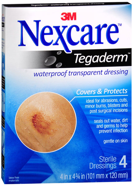 Nexcare Tegaderm Waterproof Transparent Dressings 4 Inches x 4-3/4 Inches