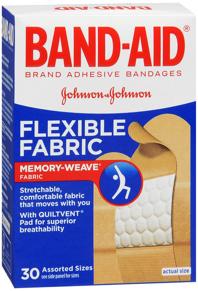 BAND-AID Flexible Fabric Adhesive Bandages Assorted Sizes