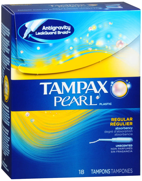 Tampax Pearl Tampons with Plastic Applicators Regular Absorbency Unscented
