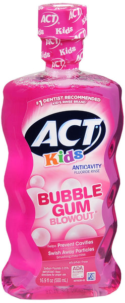 ACT Kids Anticavity Fluoride Rinse Bubblegum Blowout