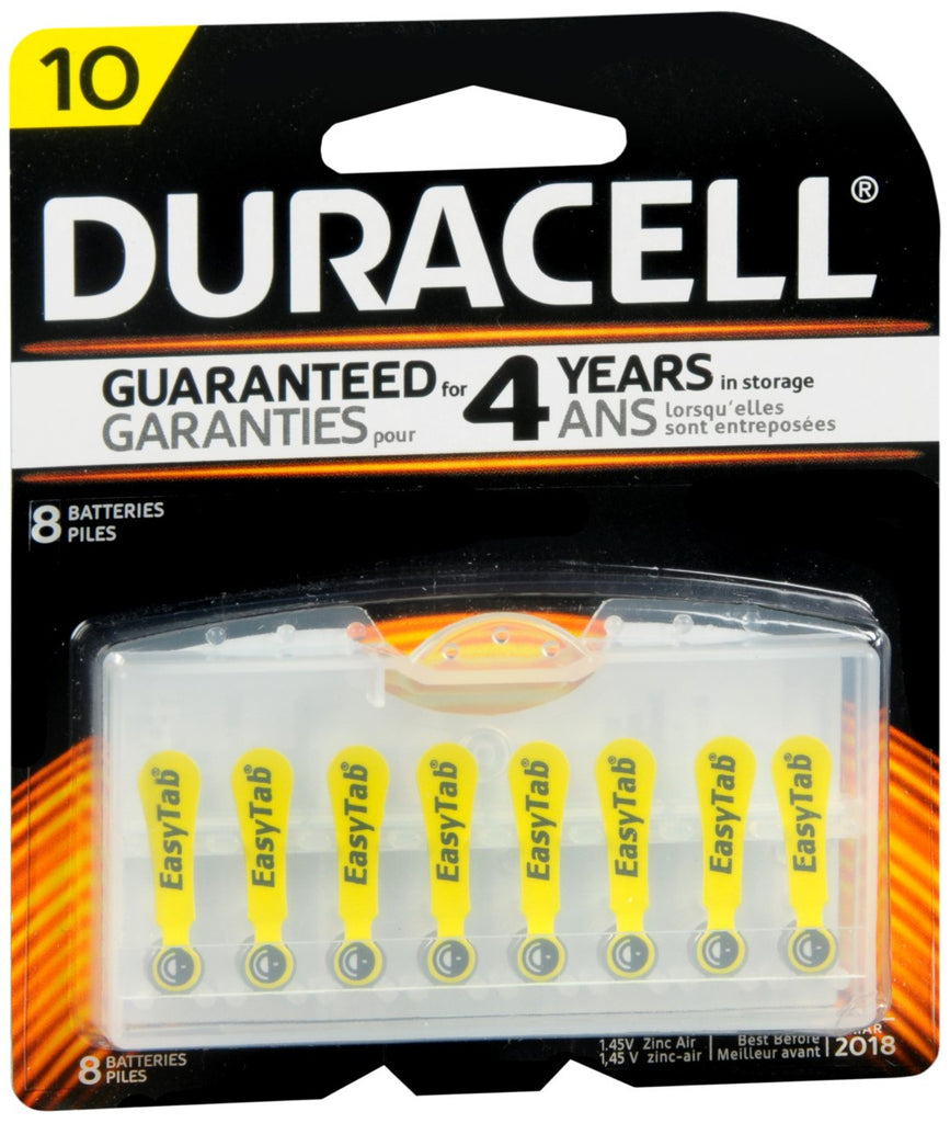 Duracell Easy Tab Hearing Aid Batteries Size 10