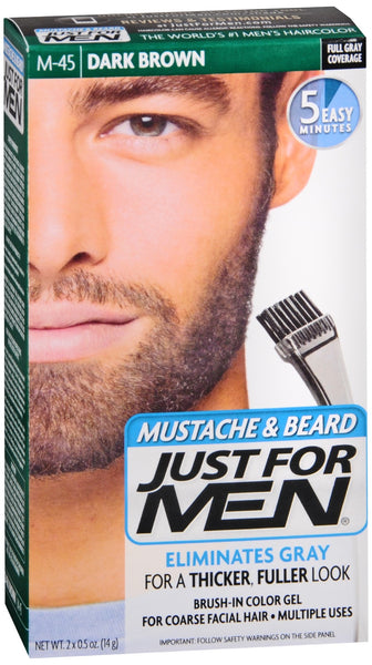 JUST FOR MEN Mustache & Beard Brush-In Color Gel Dark Brown M-45