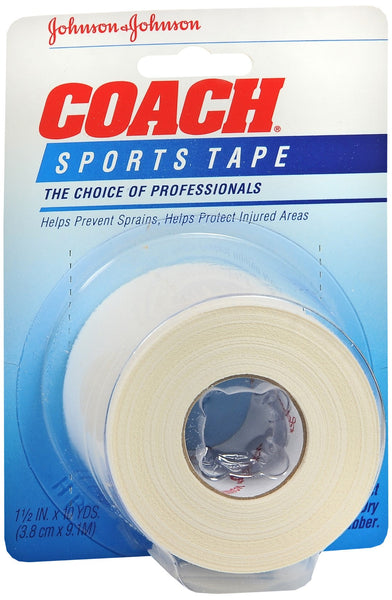 JOHNSON & JOHNSON Coach Sports Tape 1-1/2 Inches X 10 Yards