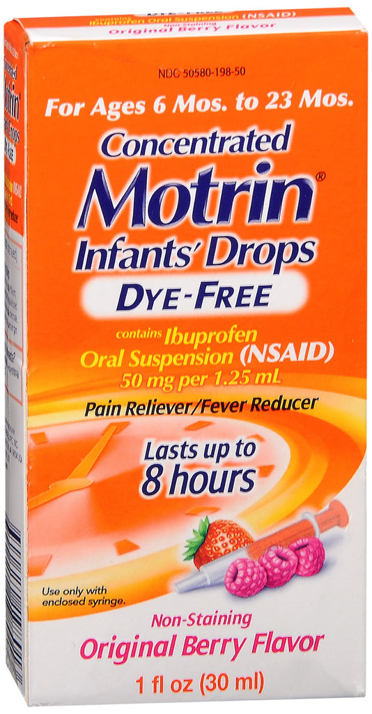 Motrin Concentrated Infants' Drops Dye-Free Original Berry Flavor