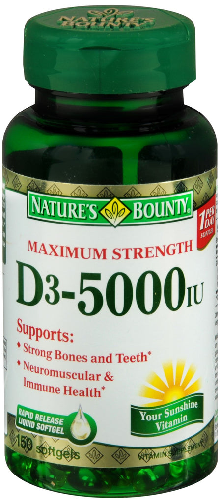 Nature's Bounty D3-5000 IU Softgels Maximum Strength