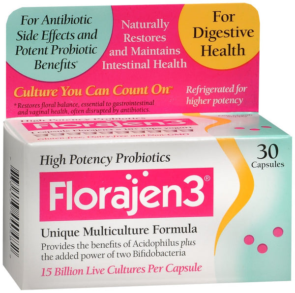 Florajen 3 High Potency Probiotics Dietary Supplement Capsules