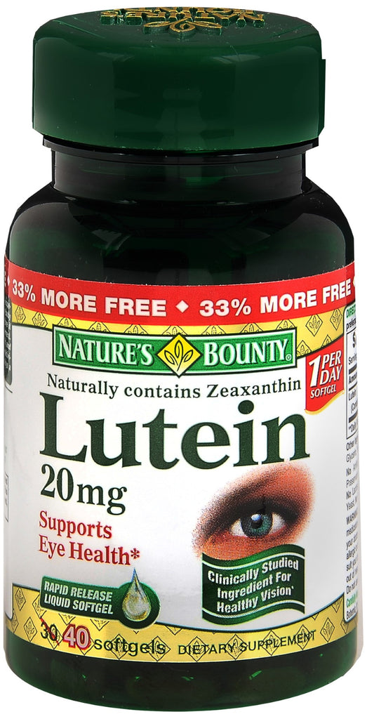 Nature's Bounty Lutein 20 mg Softgels