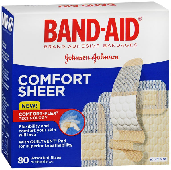 BAND-AID Comfort Sheer Adhesive Bandages Assorted Sizes