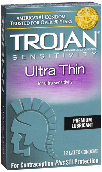 TROJAN Sensitivity Ultra Thin Premium Latex Condoms