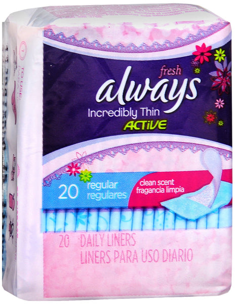 Always Incredibly Thin Fresh Daily Liners Clean Scent