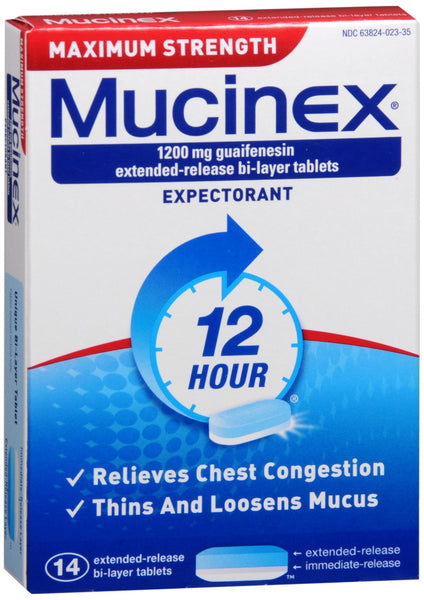 Mucinex Expectorant Extended-Release Bi-Layer Tablets Maximum Strength