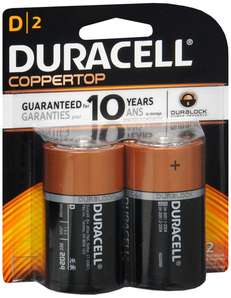 Duracell Coppertop Alkaline Batteries D