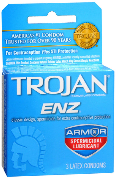 TROJAN ENZ Spermicidal Lubricant Latex Condoms