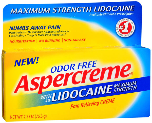 ASPERCREME Pain Relieving Creme with Lidocaine Maximum Strength