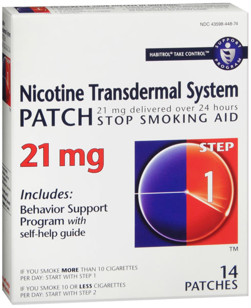 Habitrol Nicotine Transdermal System Patches 21 mg Step 1