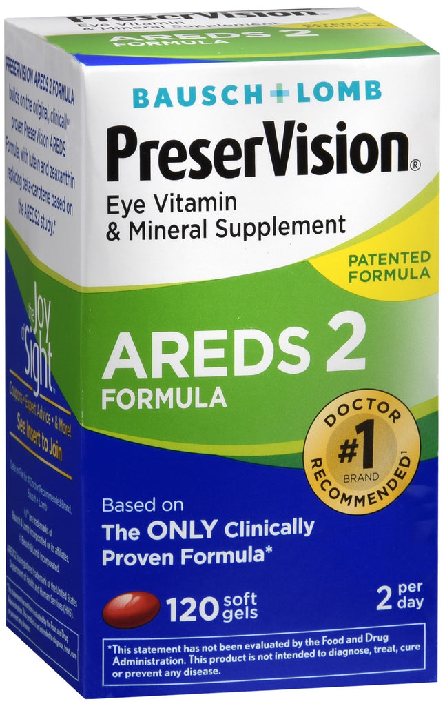 Bausch + Lomb PreserVision AREDS 2 Formula Eye Vitamin & Mineral Supplement Soft Gels