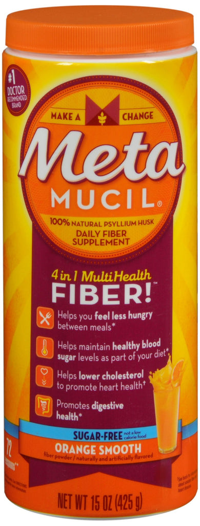 Metamucil 4 in 1 MultiHealth Fiber Powder Orange Smooth Sugar Free