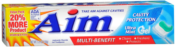 Aim Anticavity Fluoride Gel Toothpaste Ultra Mint