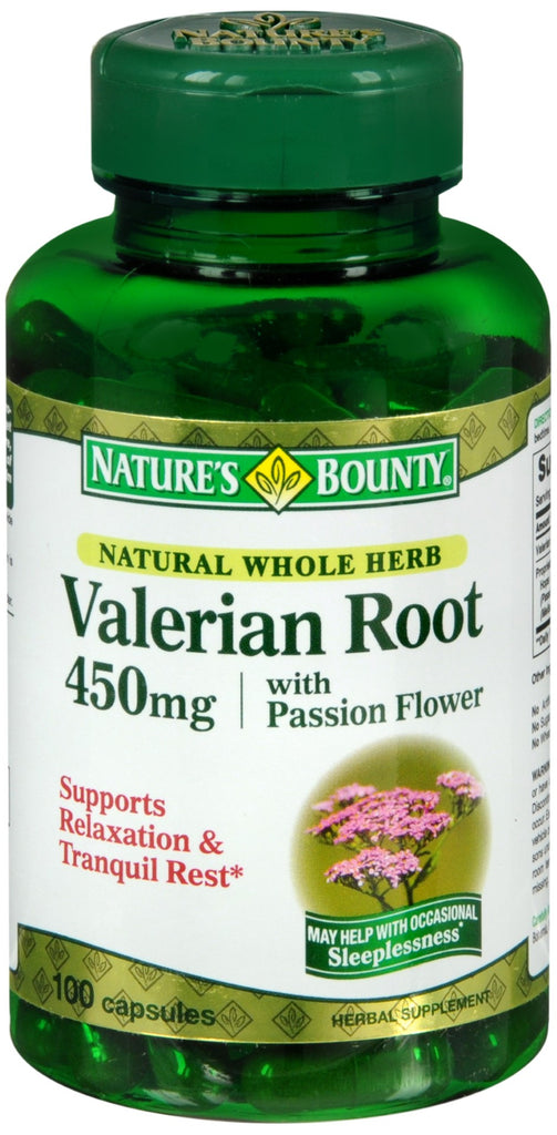 Nature's Bounty Valerian Root 450 mg Herbal Supplement Capsules