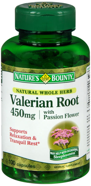 Nature's Bounty Valerian Root 450 mg Herbal Supplement Capsules