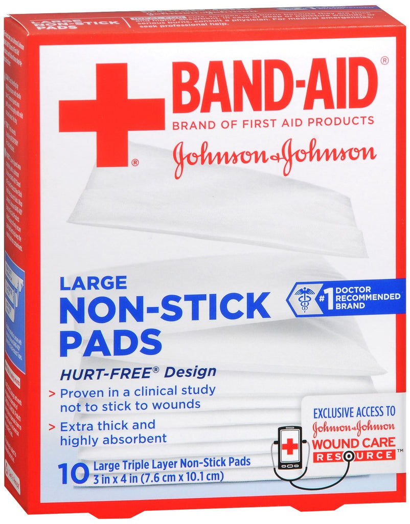 BAND-AID Non-Stick Pads Large 3 inch x 4 inch