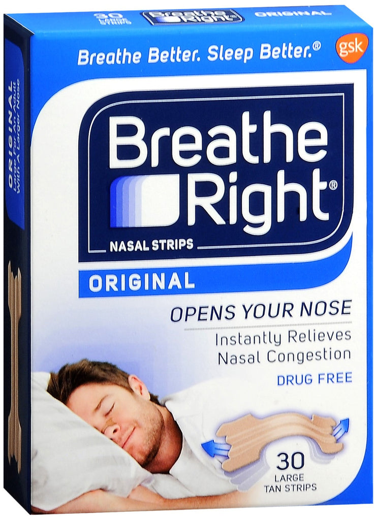 Breathe Right Nasal Strips Original Tan Large