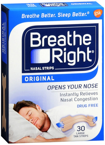 Breathe Right Nasal Strips Original Tan Large