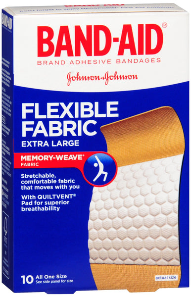 BAND-AID Flexible Fabric Adhesive Bandages Extra Large All One Size