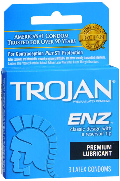 TROJAN-Enz Premium Lubricant Latex Condoms