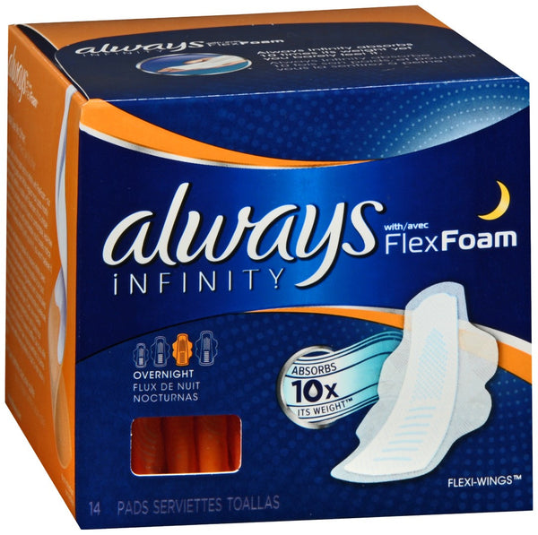 Always Infinity FlexFoam Flexi-Wings Pads Overnight