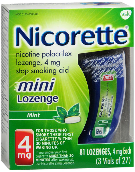 Nicorette Stop Smoking Aid Mini Lozenges 4 mg Mint