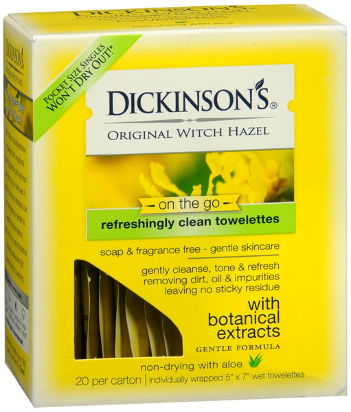 Dickinson's Original Witch Hazel On the Go Refreshingly Clean Towelettes