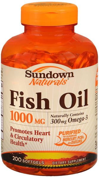 Sundown Naturals Fish Oil 1000 mg Dietary Supplement Softgels