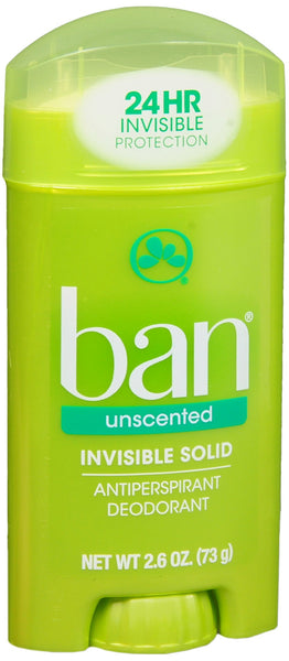 Ban Antiperspirant Deodorant Invisible Solid Unscented