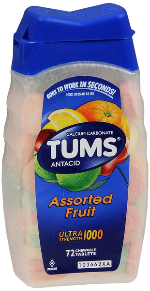 TUMS Ultra Strength 1000 Antacid Chewable Tablets Assorted Fruit