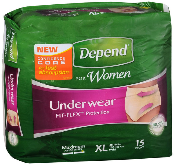 Depend for Women Underwear Maximum Absorbency Size XL Soft Peach
