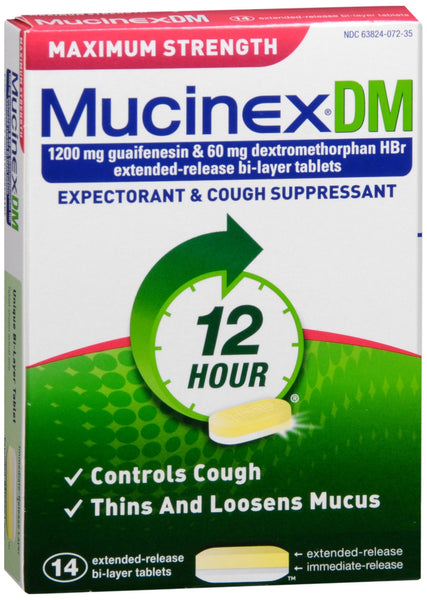 Mucinex DM Expectorant & Cough Suppressant Extended-Release Bi-Layer Tablets Maximum Strength