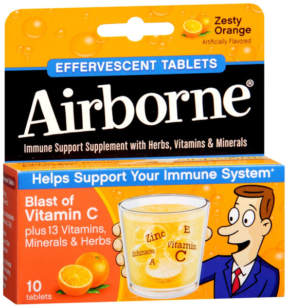 Airborne Effervescent Tablets Zesty Orange