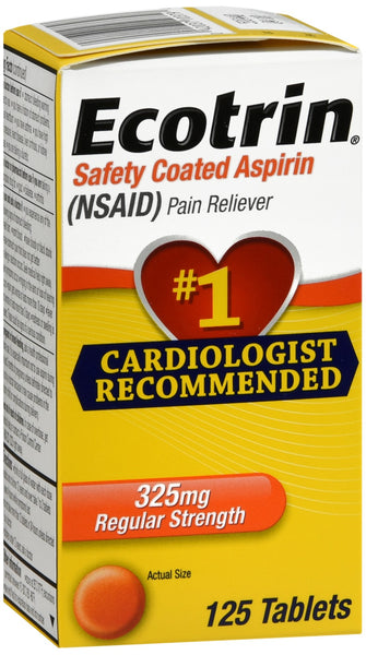 Ecotrin Safety Coated Aspirin 325 mg Regular Strength Tablets