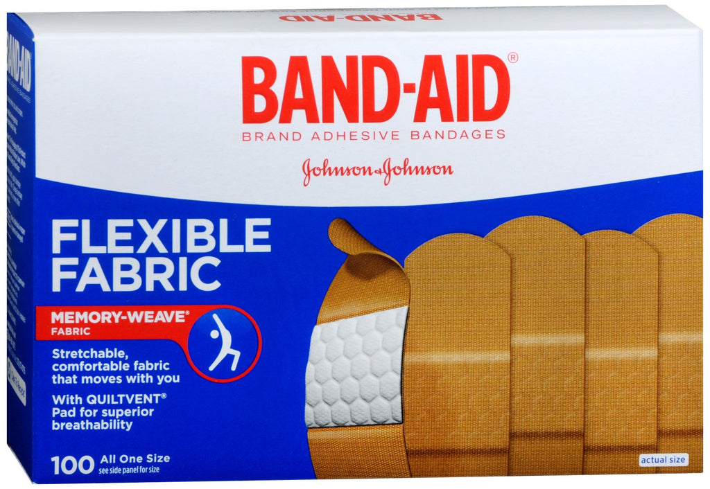 BAND-AID Flexible Fabric Adhesive Bandages All One Size